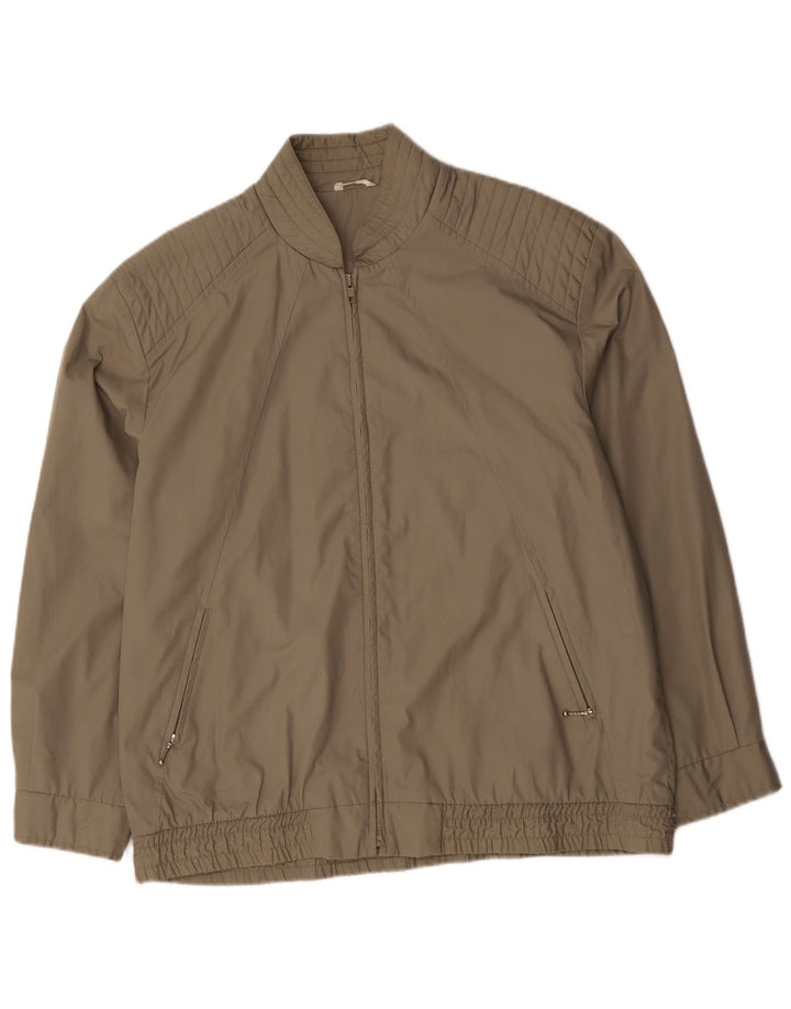 Jaqueta bomber masculina vintage UK 42 XL poliéster cáqui
