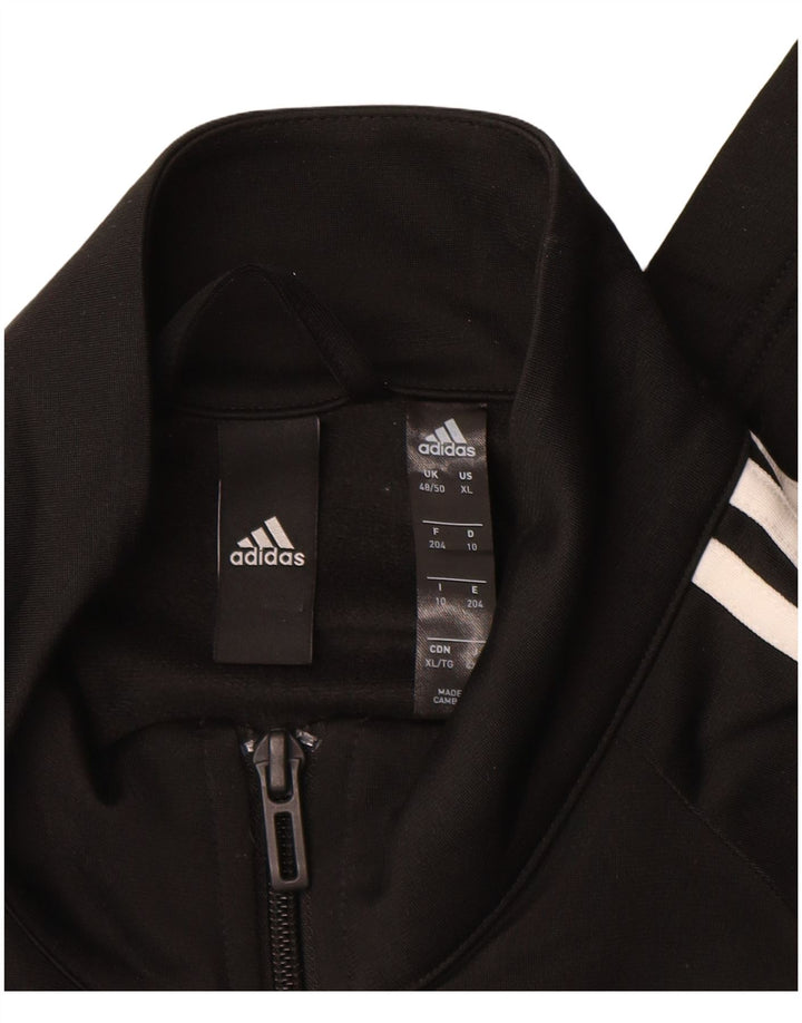Adidas Mens Tracksuit Top Jacket UK 48/50 XL Preto Poliéster