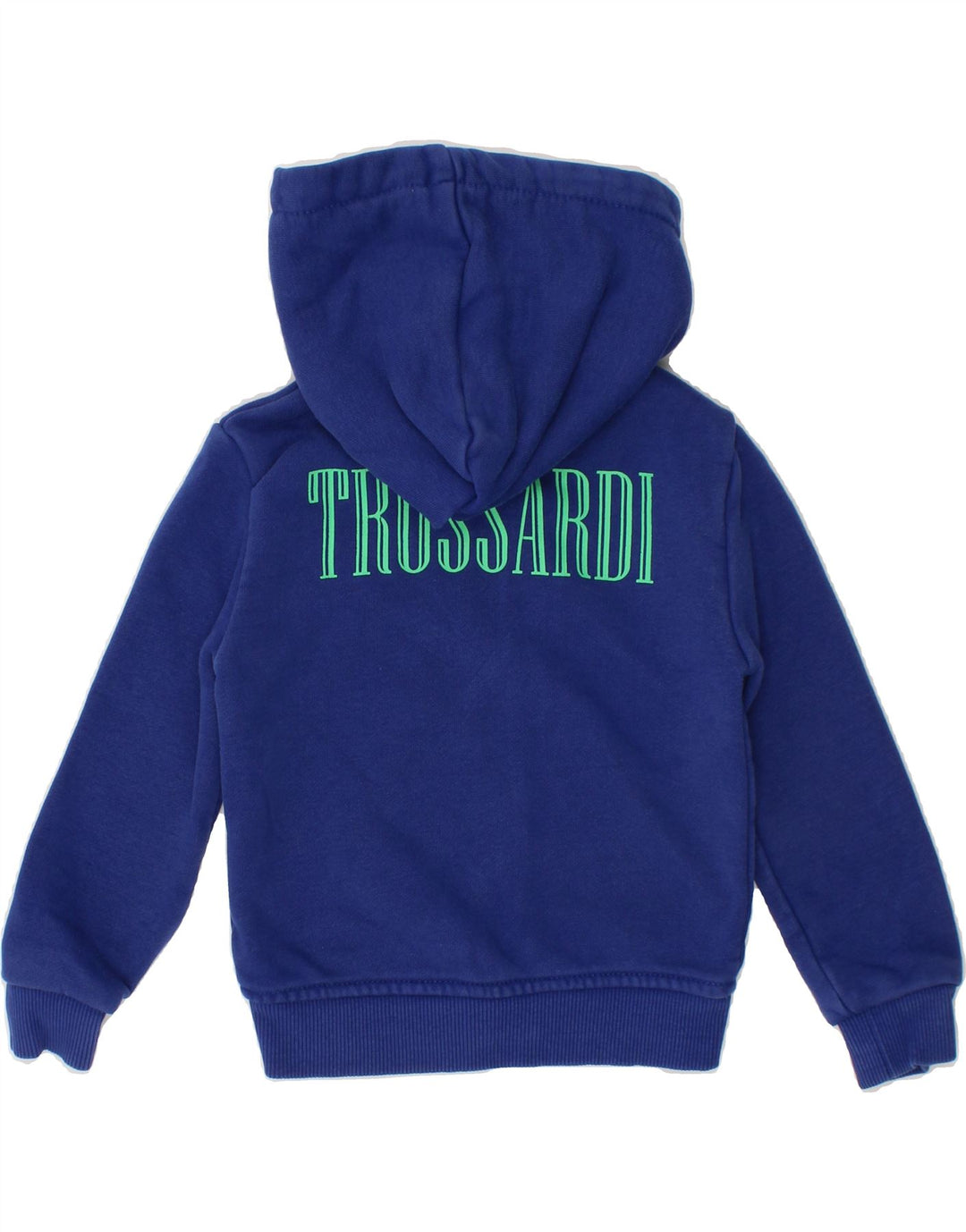TRUSSARDI Baby Boys Graphic Zip Hoodie Sweater 9-12 Months Blue Cotton Vintage Trussardi and Second-Hand Trussardi from Messina Hembry 
