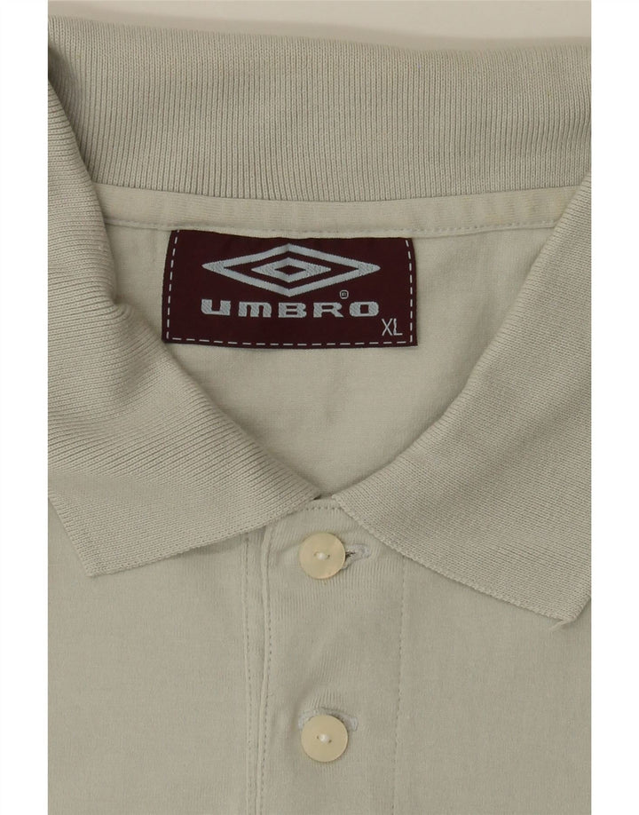 UMBRO Mens Graphic Polo Shirt XL Off White Cotton Vintage Umbro and Second-Hand Umbro from Messina Hembry 