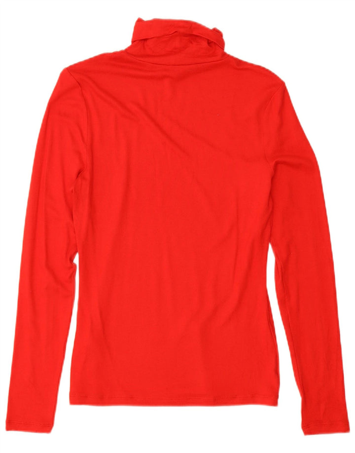Top feminino de ajuste regular Marks & Spencer manga comprida Reino Unido 10 viscose vermelha pequena