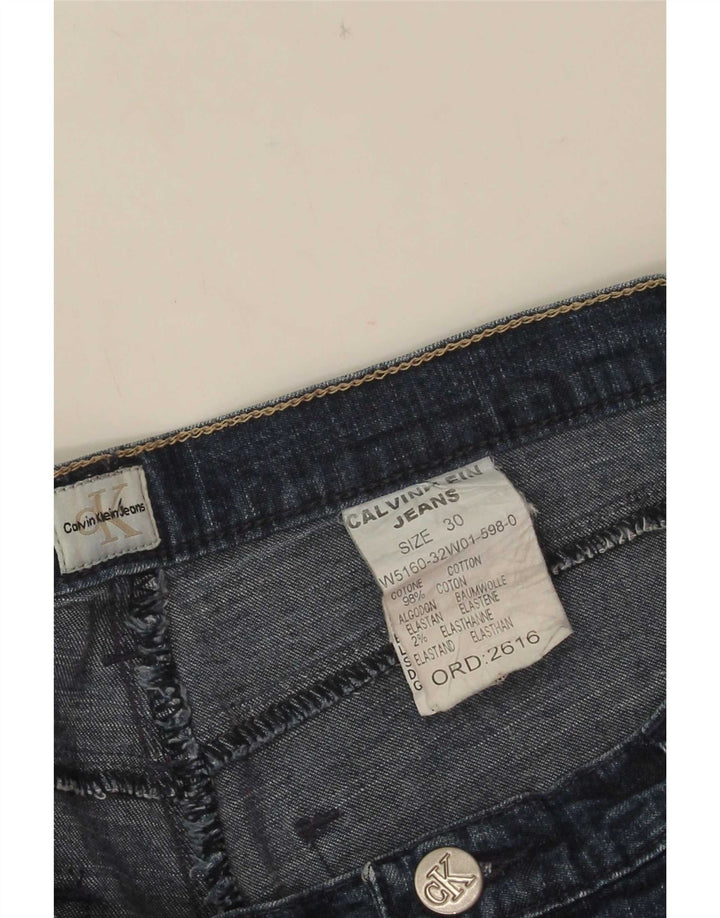 Calvin Klein Capri Jeans Feminino W30 L21 Azul Marinho Algodão