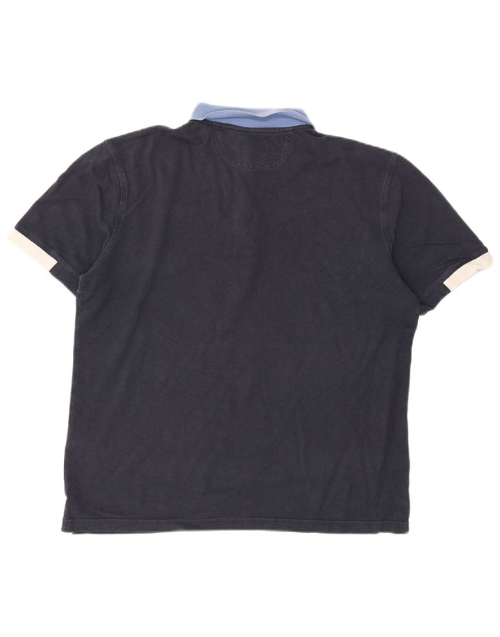 Camisa polo masculina Hackett grande algodão colorblock azul marinho