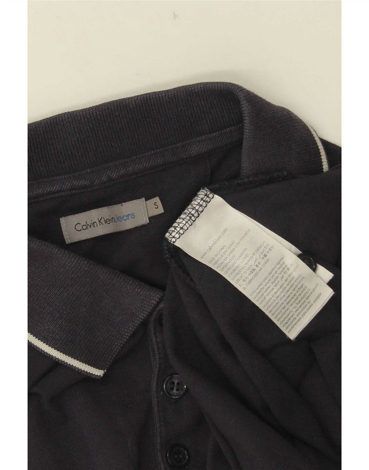 Camisa polo masculina Calvin Klein pequena algodão azul marinho