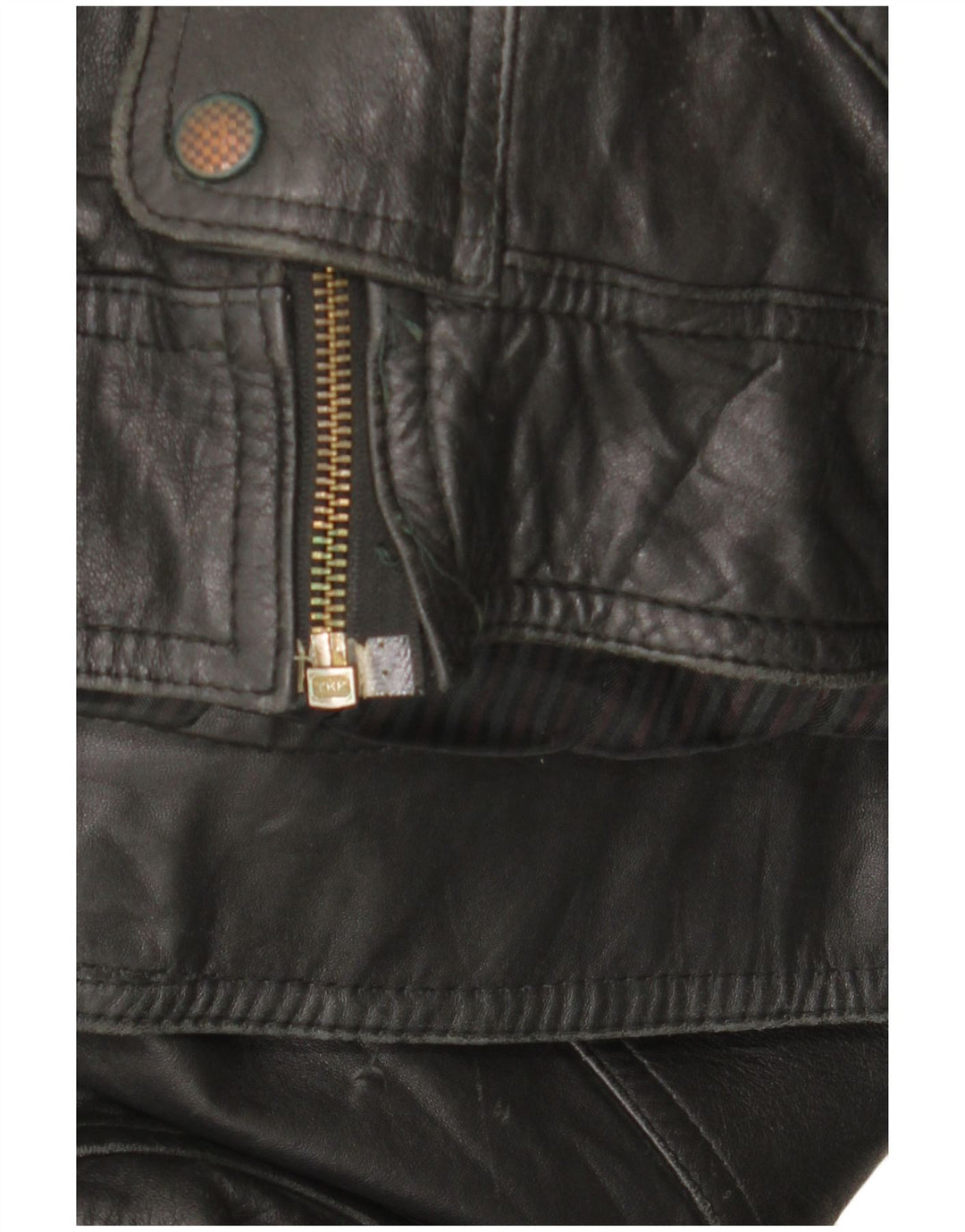 Jaqueta de couro masculina vintage UK 42 XL couro preto