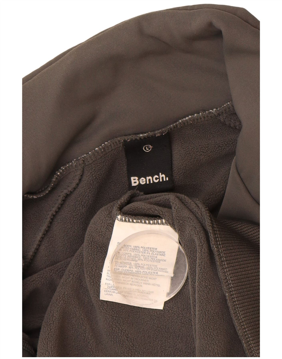 Jaqueta masculina de agasalho gráfico BENCH grande poliéster cinza colorido