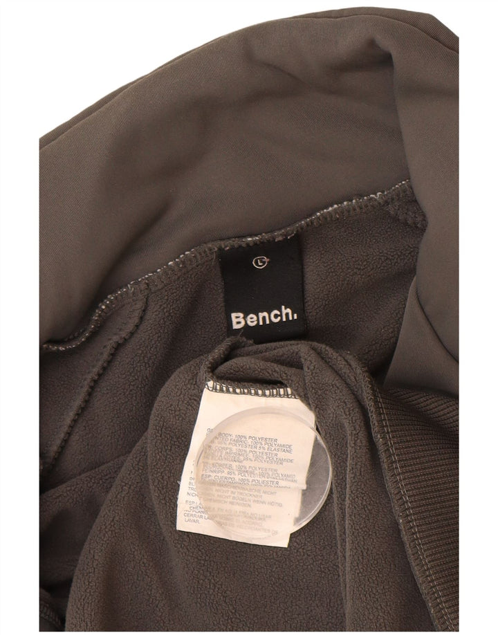 Jaqueta masculina de agasalho gráfico BENCH grande poliéster cinza colorido