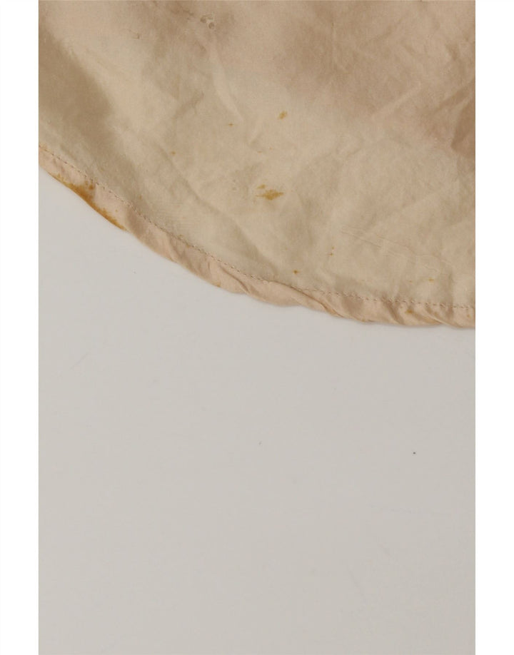 Camisa masculina vintage de manga curta grande seda bege