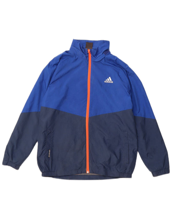 ADIDAS Meninos Clima Proof Tracksuit Top Jacket 11-12 Anos Azul Marinho