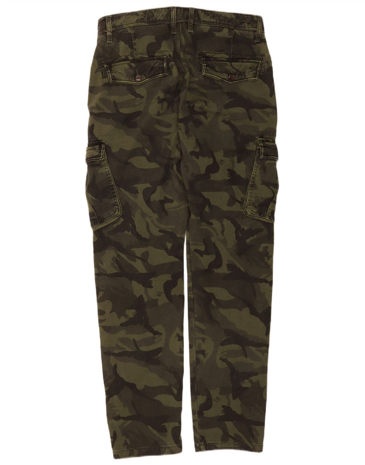 Calças cargo slim masculinas Forex W32 L32 camuflagem cáqui