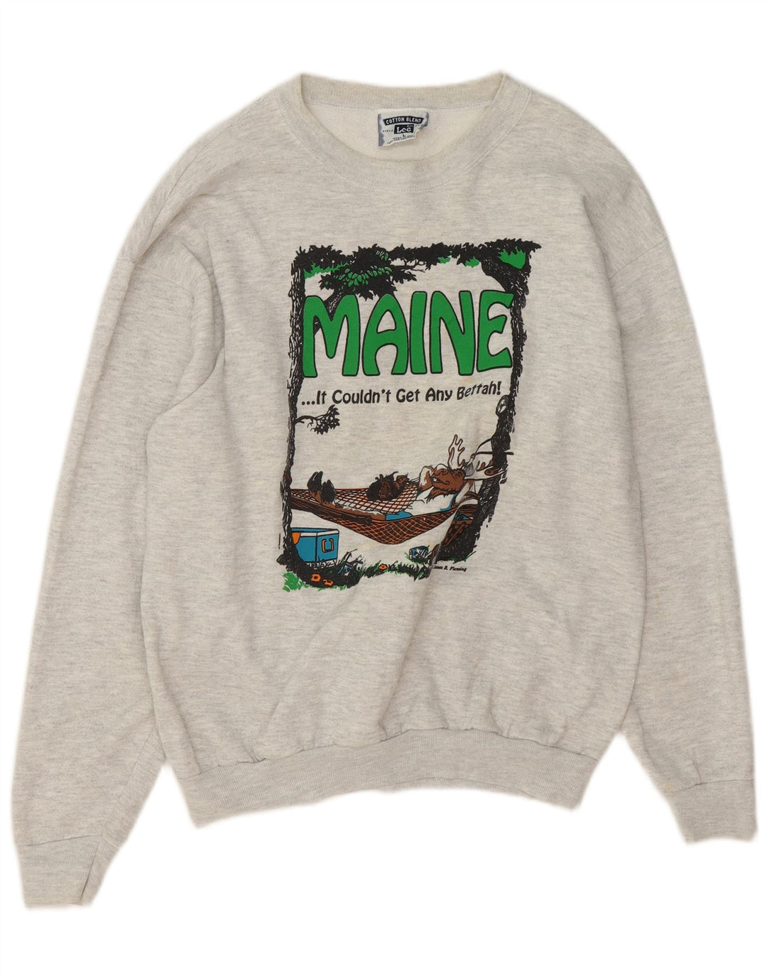 Lee moletom masculino gráfico jumper grande algodão manchado cinza