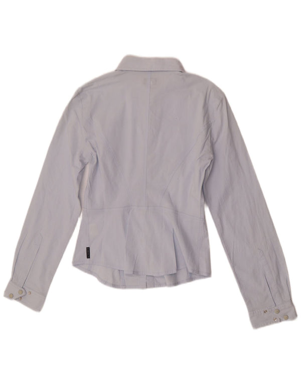 Camisa feminina Anbass Armani Jeans UK 14 algodão azul médio