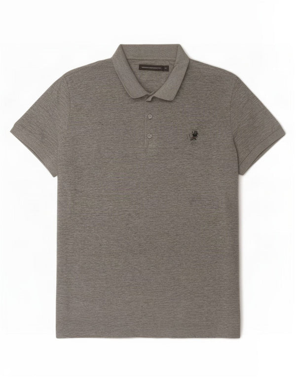 French Connection Mens Polo Shirt XL Grey Cotton