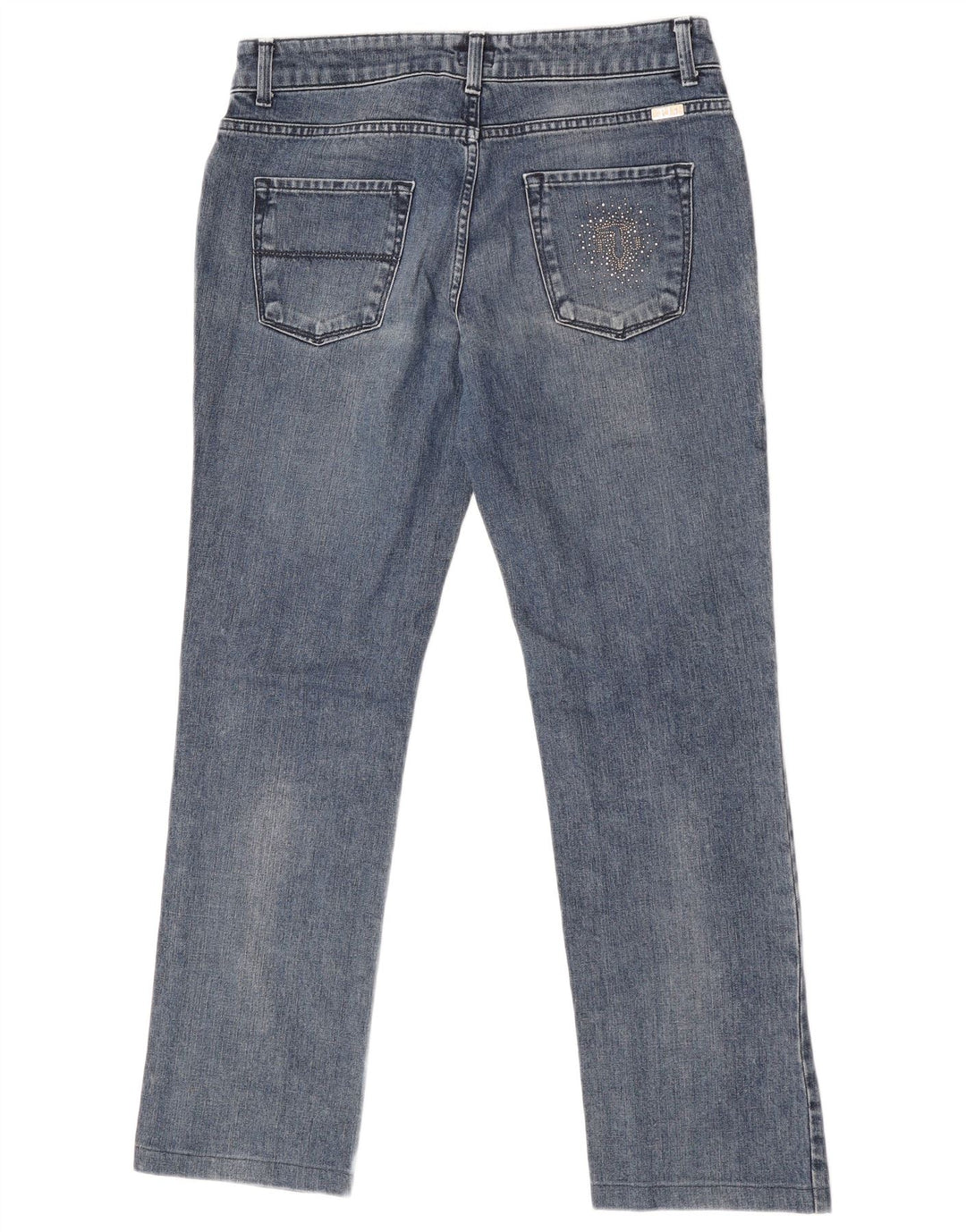 Jeans retos femininos Trussardi W29 L29 algodão azul