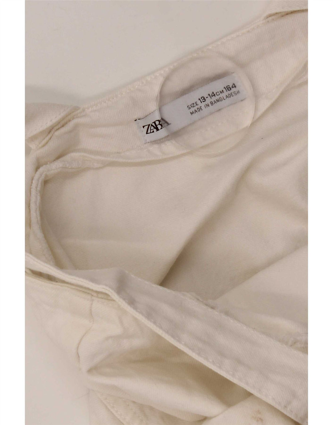 Macacão jeans feminino Zara 13-14 anos algodão branco