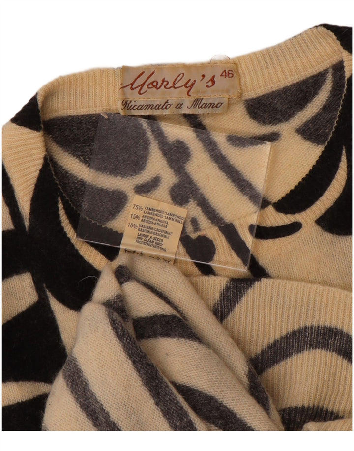 Suéter feminino MARLY'S Batwing com gola redonda EU 46 XL branco floral