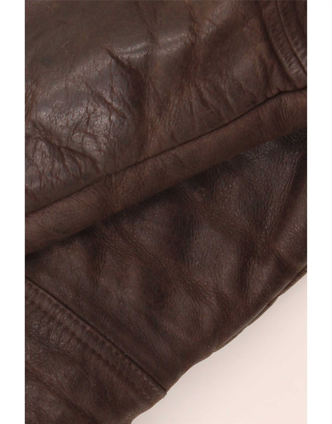Jaqueta de couro Sherpa masculina vintage Reino Unido 40 grande marrom