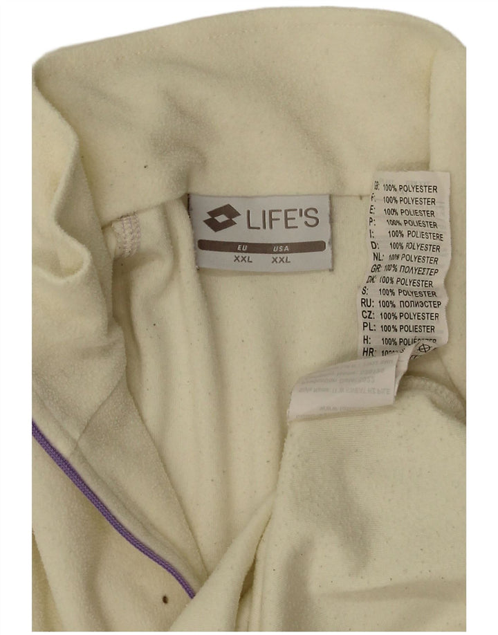 Suéter de lã feminino Lotto com zíper e gola UK 20 2XL poliéster amarelo