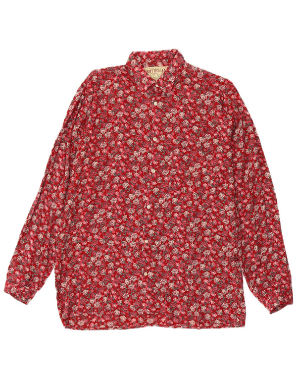 Camisa masculina VINTAGE média vermelha floral