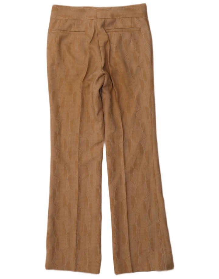 Calça feminina TREVIRA com padrão abstrato bootcut W30 L31 marrom