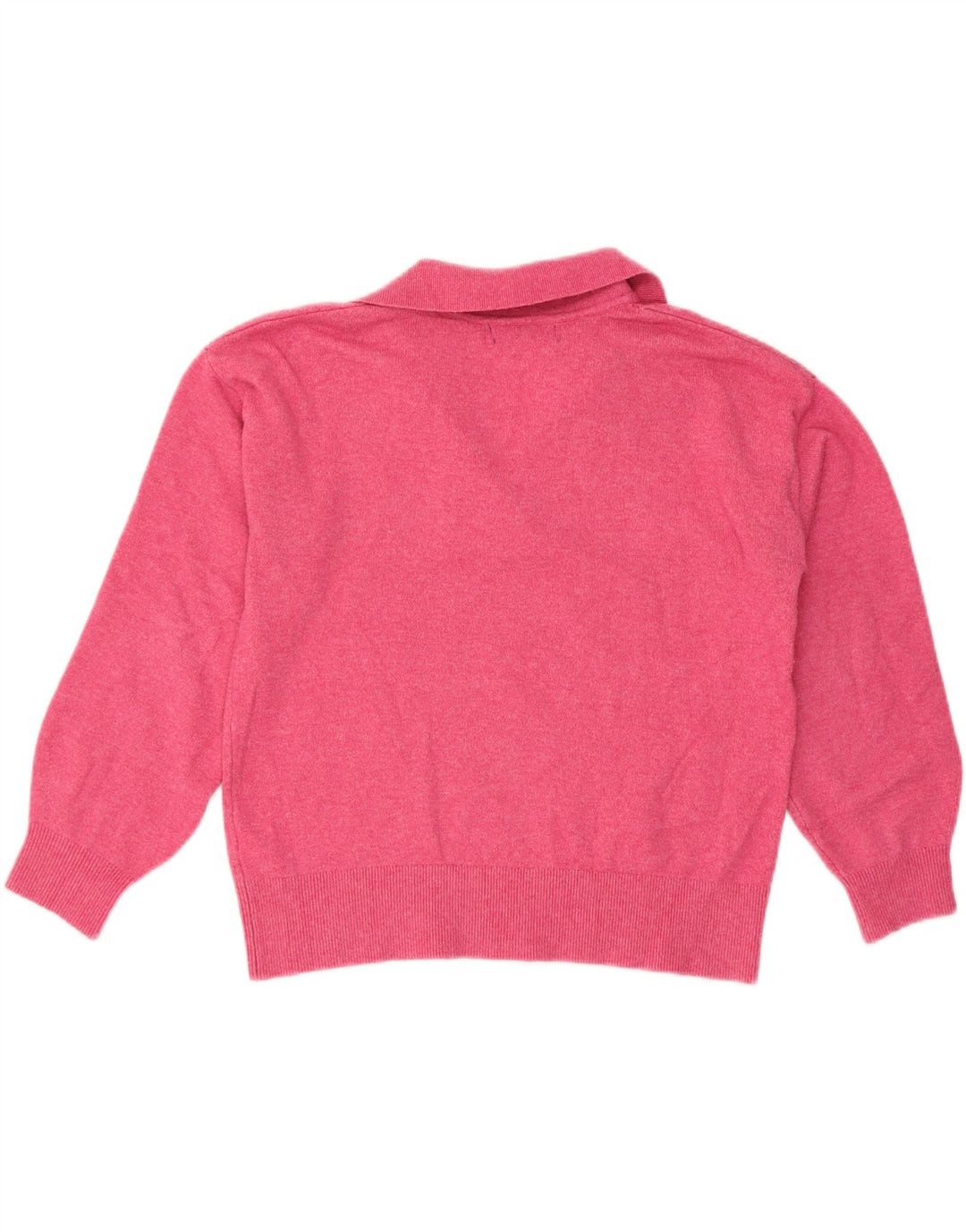 Suéter feminino Marks & Spencer com gola polo superdimensionada Reino Unido 10 pequeno rosa