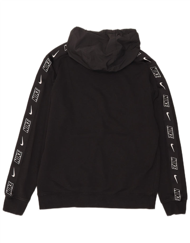 Nike masculino gráfico moletom com capuz médio algodão preto