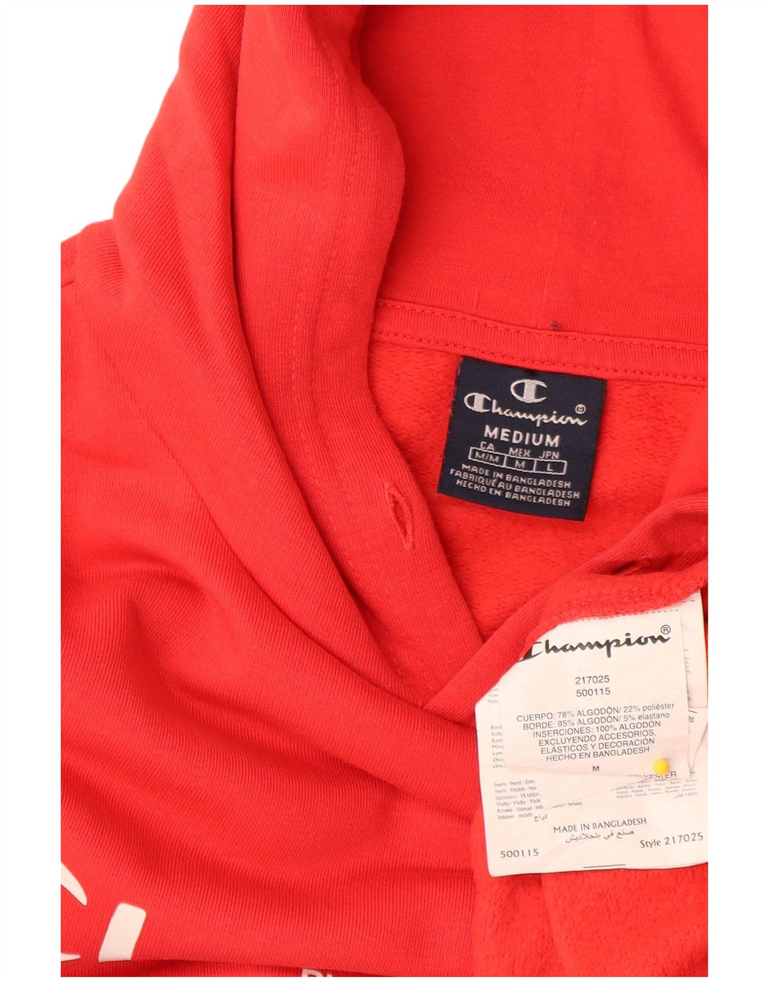 Jumper com capuz gráfico masculino Champion médio algodão vermelho