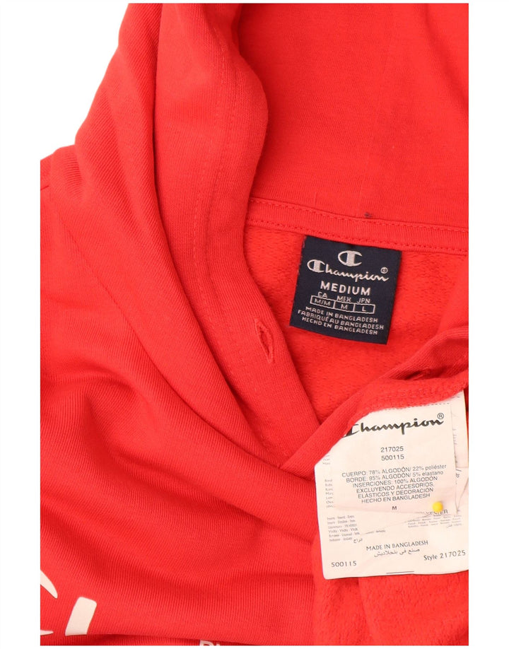 Jumper com capuz gráfico masculino Champion médio algodão vermelho