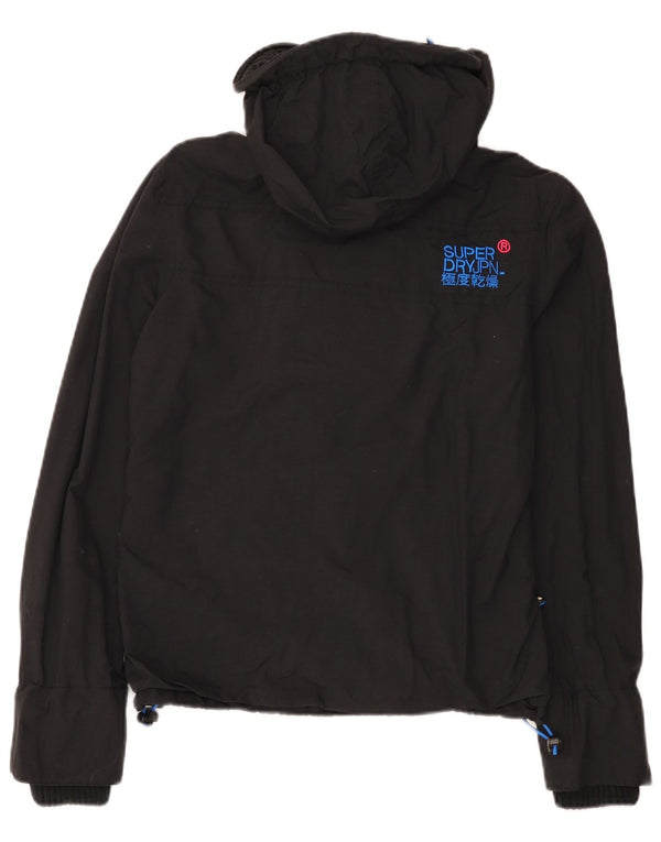 Jaqueta de chuva com capuz Superdry Womens Windcheater Reino Unido 14 Médio Preto Nylon
