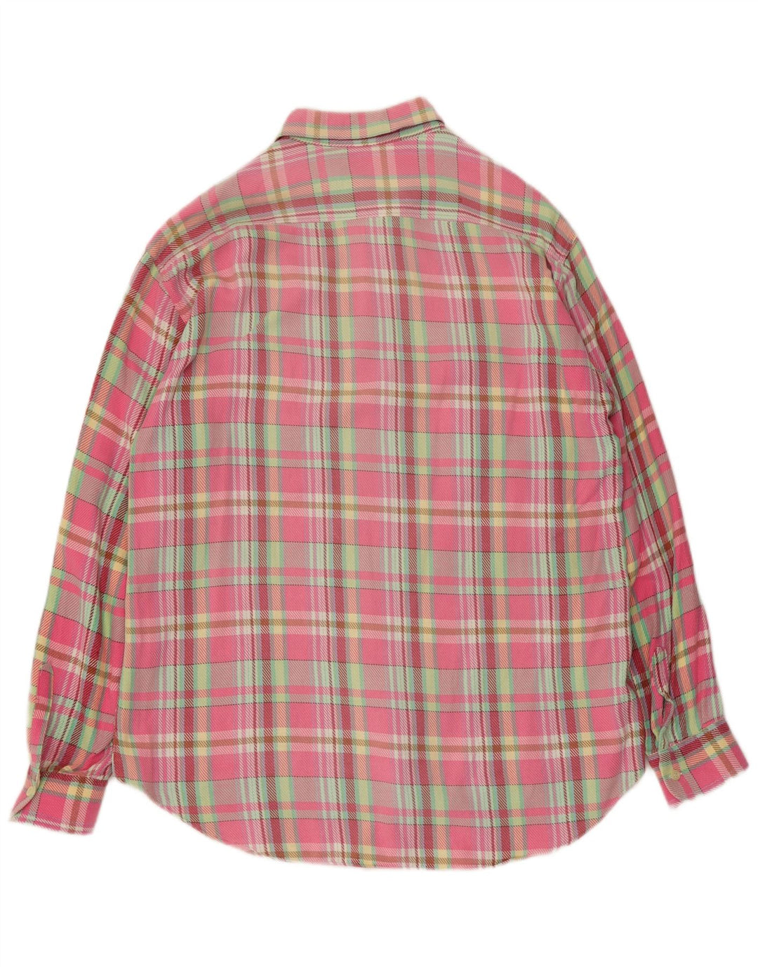 Camisa masculina de flanela Benetton grande algodão xadrez rosa