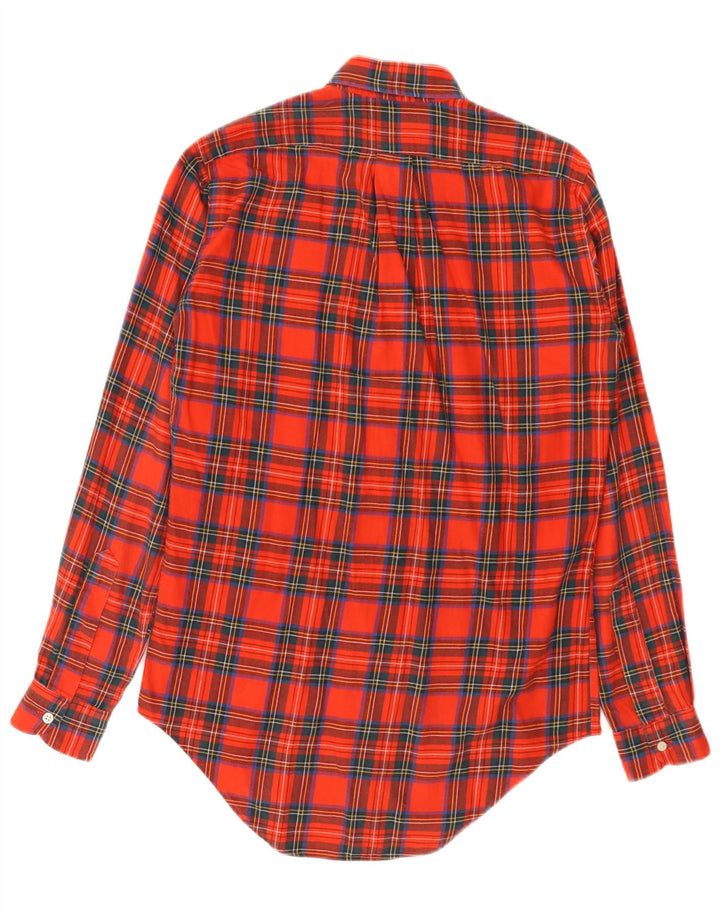 Camisa masculina de flanela Alberto Aspesi XS algodão xadrez vermelho