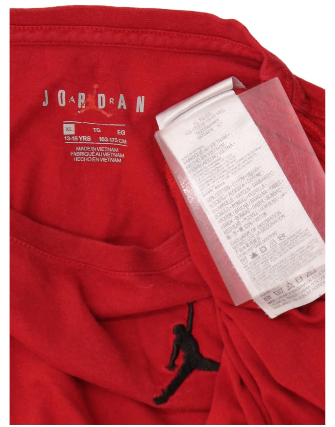 Camiseta JORDAN Meninos 13-14 Anos XL Vermelho Algodão