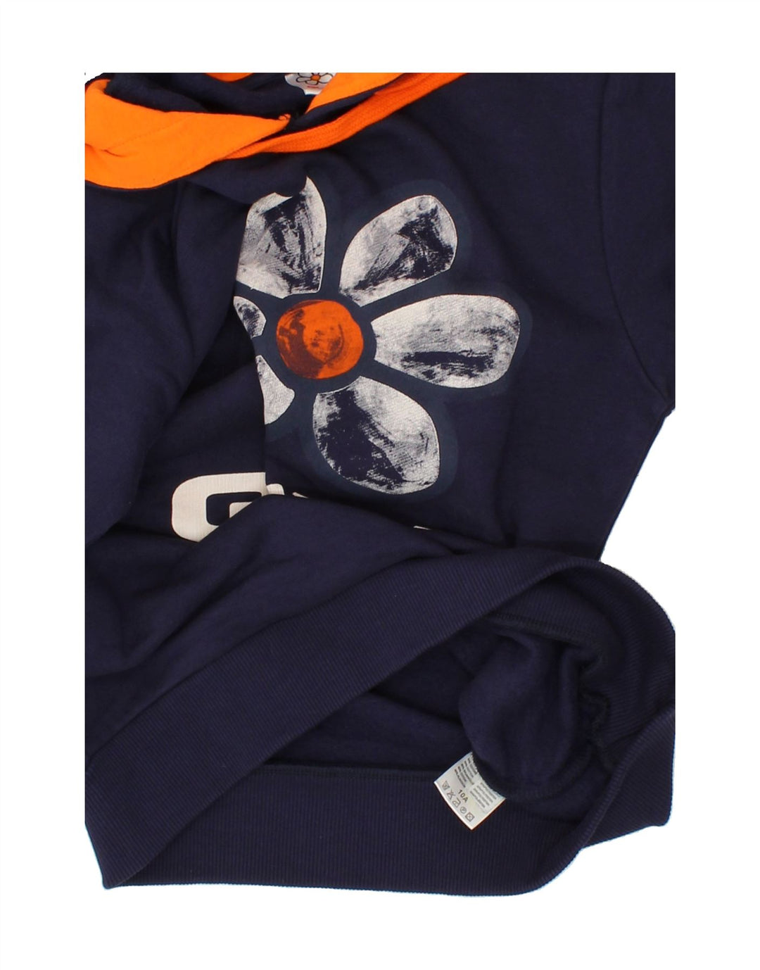 GURU Girls Graphic Hoodie Jumper 9-10 Years Navy Blue Cotton Vintage Guru and Second-Hand Guru from Messina Hembry 