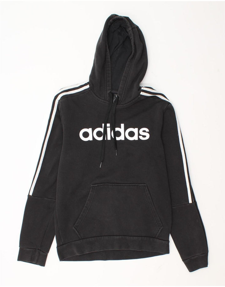 Adidas masculino gráfico moletom com capuz médio algodão preto
