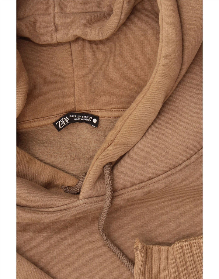 Zara Suéter com capuz masculino pequeno marrom