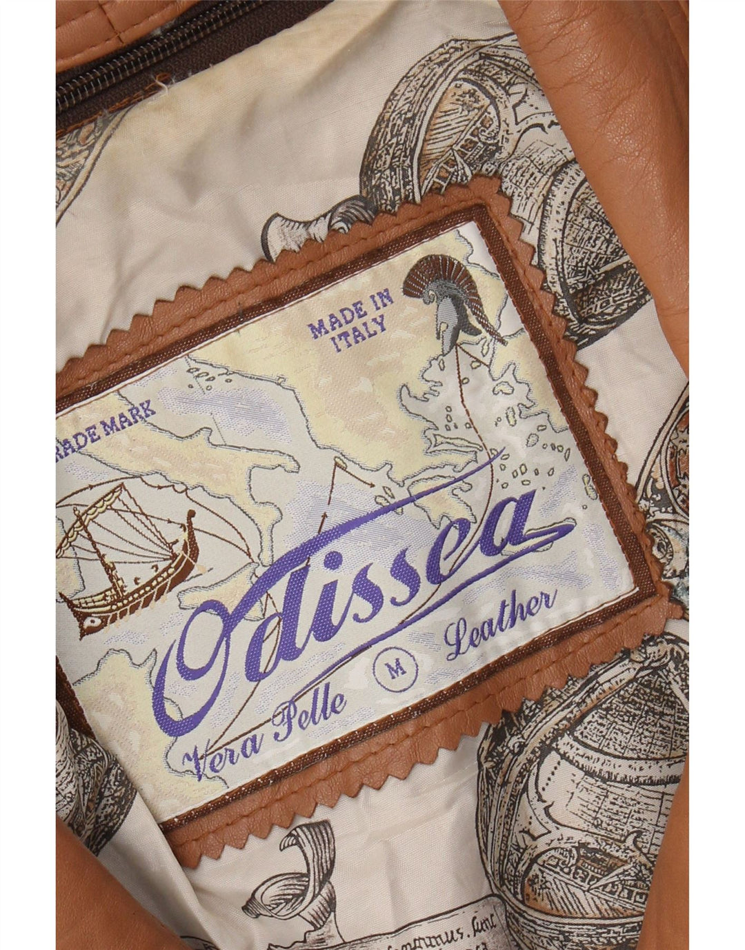 Jaqueta de couro feminina vintage Reino Unido 14 couro marrom médio