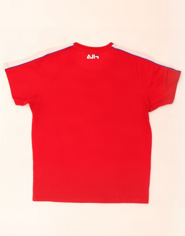 Fila Camiseta Masculina Top Pequeno Colorblock Vermelho