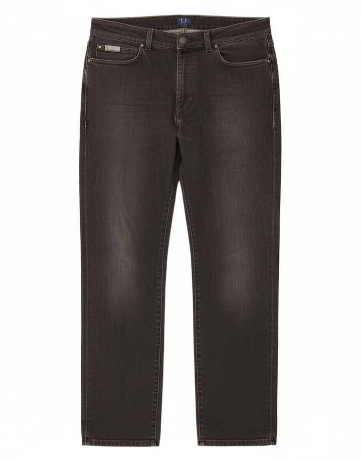 Jeans retos masculinos TRUSSARDI W34 L31 algodão preto