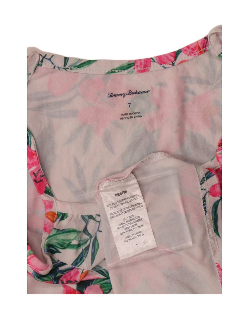 TOMMY BAHAMA Girls Sundress 7-8 Years White Floral Polyester Vintage Tommy Bahama and Second-Hand Tommy Bahama from Messina Hembry 
