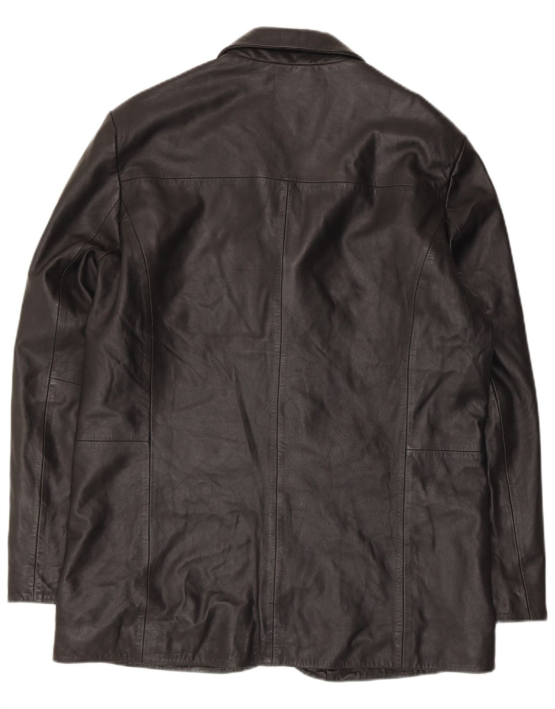 Jaqueta de couro masculina LLD UK 38 couro preto médio