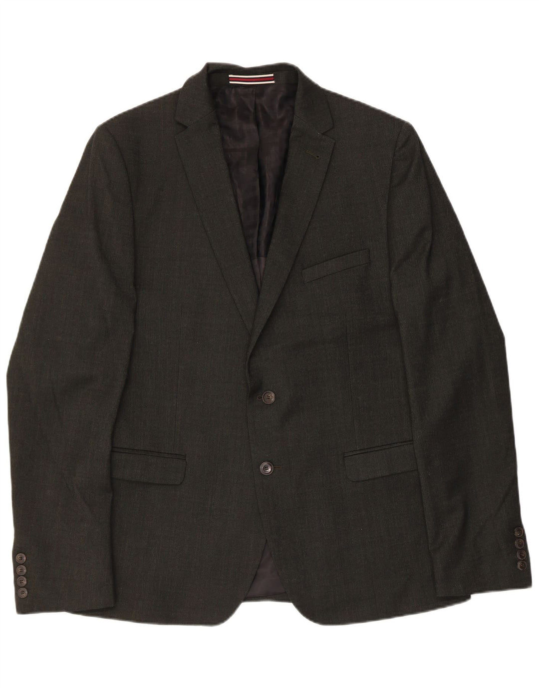 Jaqueta blazer masculina de 2 botões Ben Sherman IT 42 XL lã preta