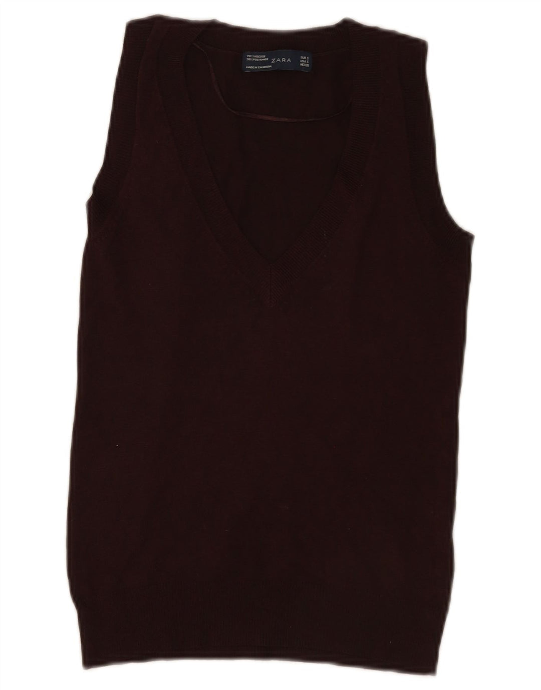 Colete feminino Zara UK 10 pequeno viscose marrom