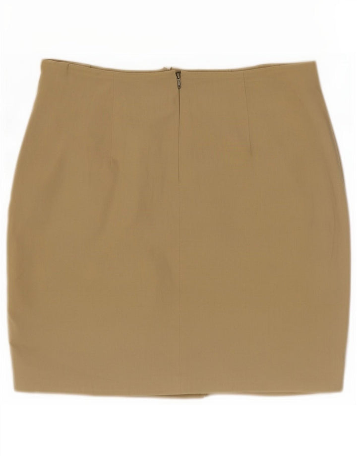 Mini saia feminina Zara pequena W26 algodão cáqui