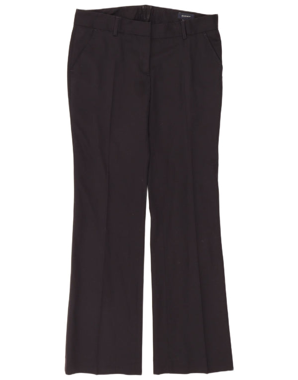 Calça feminina Gant Bootcut Suit Reino Unido 12 Médio W34 L33 Lã Preta