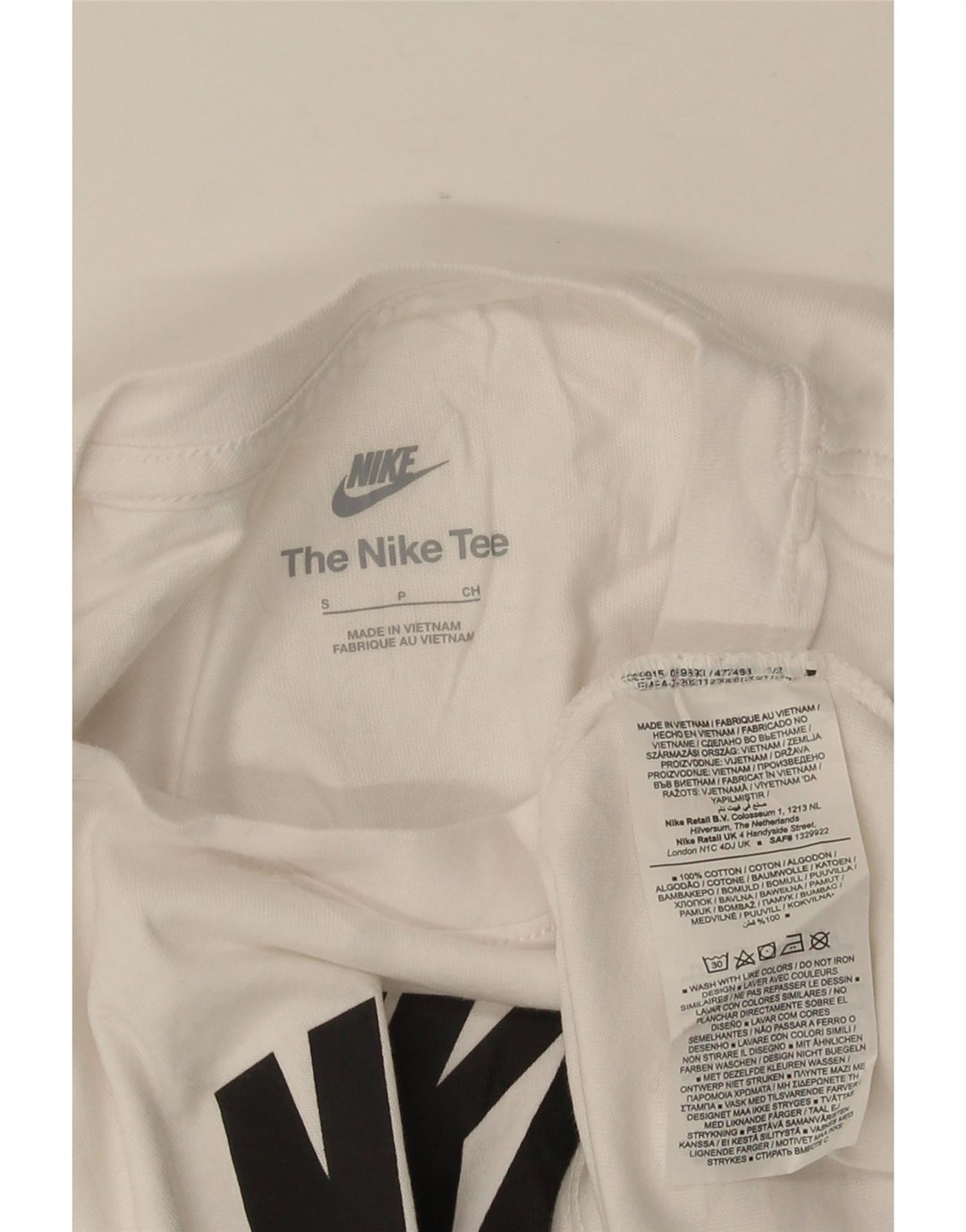 Camiseta gráfica masculina NIKE Top pequeno algodão branco