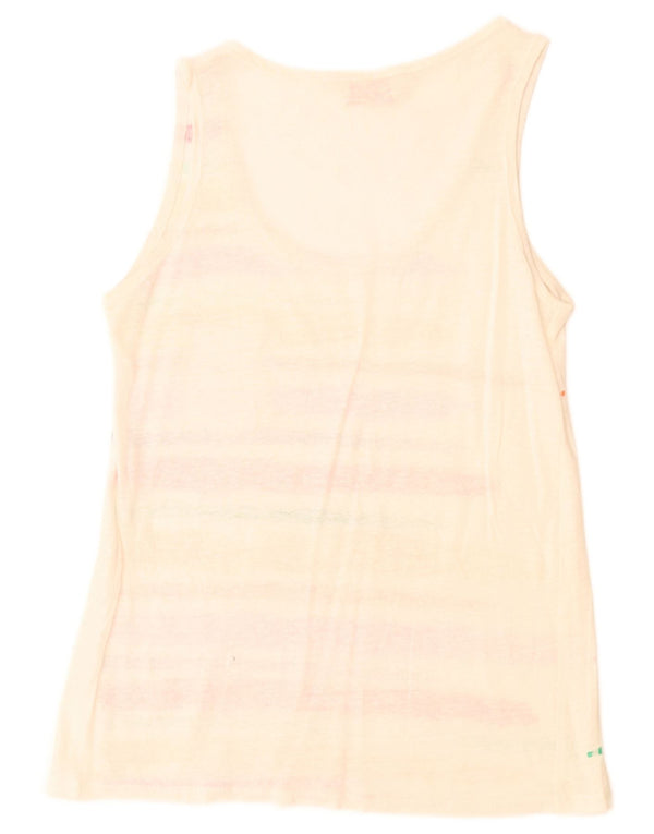 Zara Womens Vest Top UK 12 Médio Listrado Multicolorido