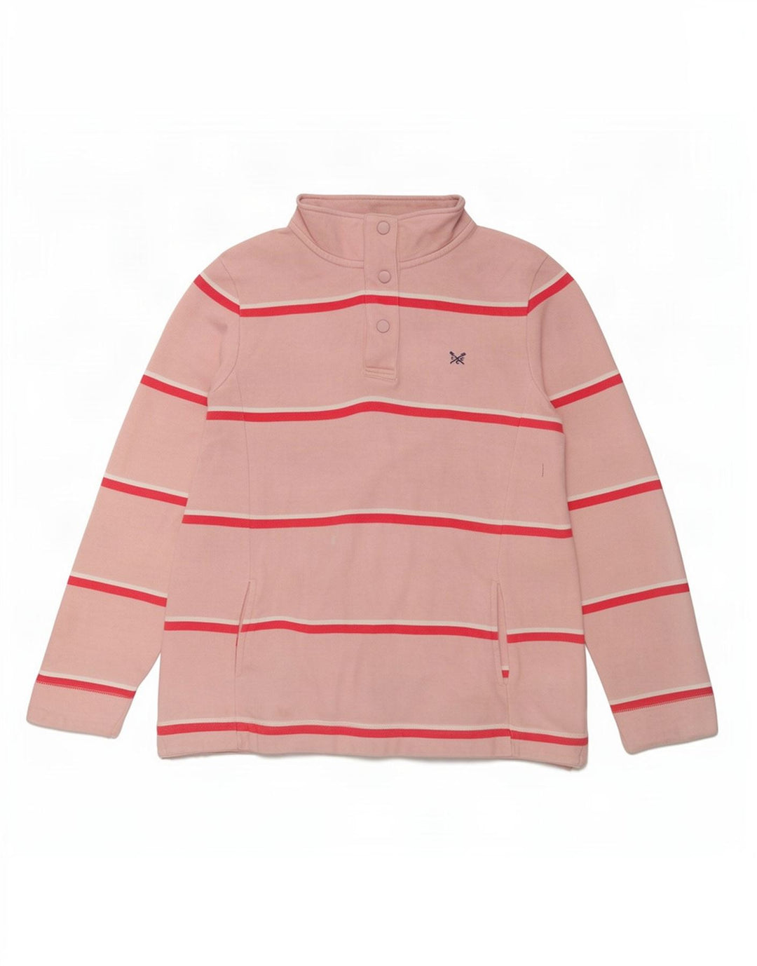 Crew Clothing moletom feminino jumper UK 12 listrado rosa médio