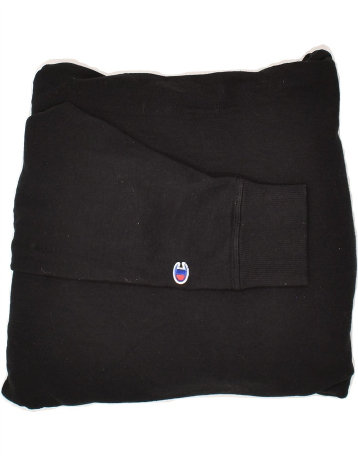 CHAMPION Mens Graphic Hoodie Jumper XL Black Cotton Vintage Champion and Second-Hand Champion from Messina Hembry 