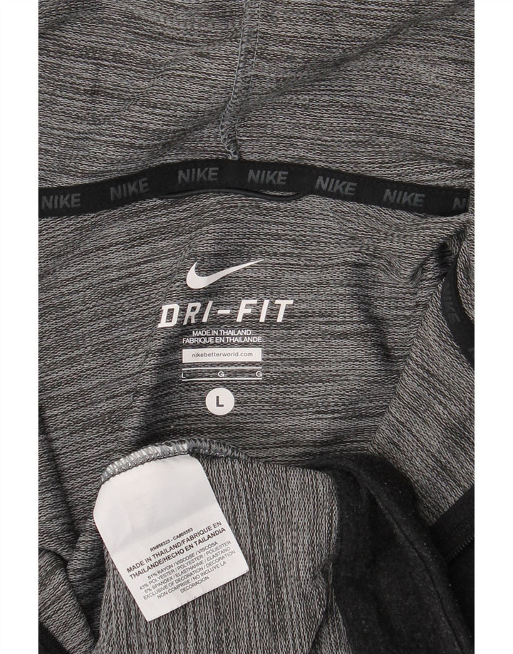 Suéter Nike Masculino Dri Fit Zip com Capuz Grande Rayon Cinza