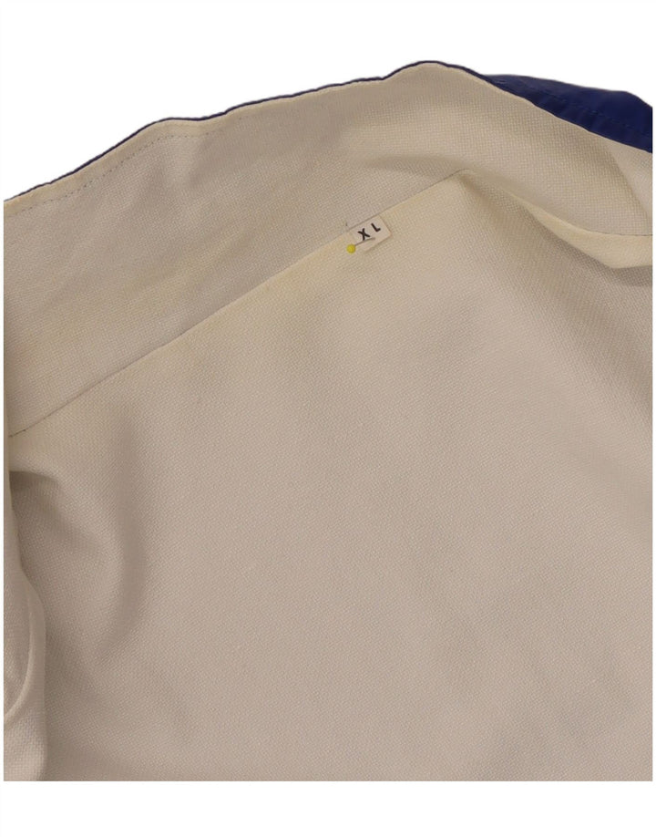 Jaqueta de agasalho gráfico masculino vintage XL azul colorblock
